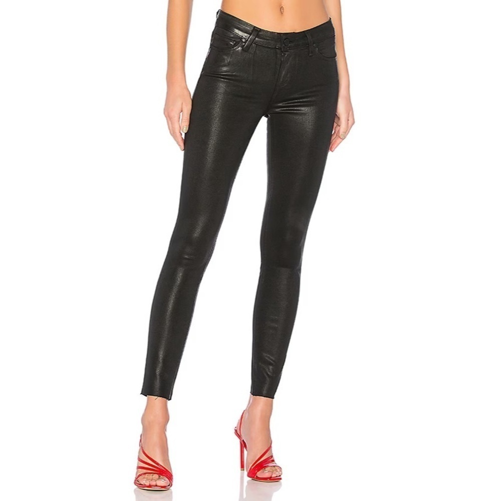 PAIGE Denim Black Fog Luxe Coating Verdugo Ankle Skinny Jeans EUC Size 26
